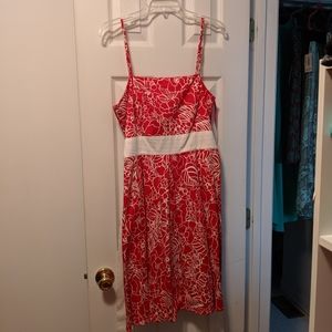 Red & white spaghetti strap dress sz 12